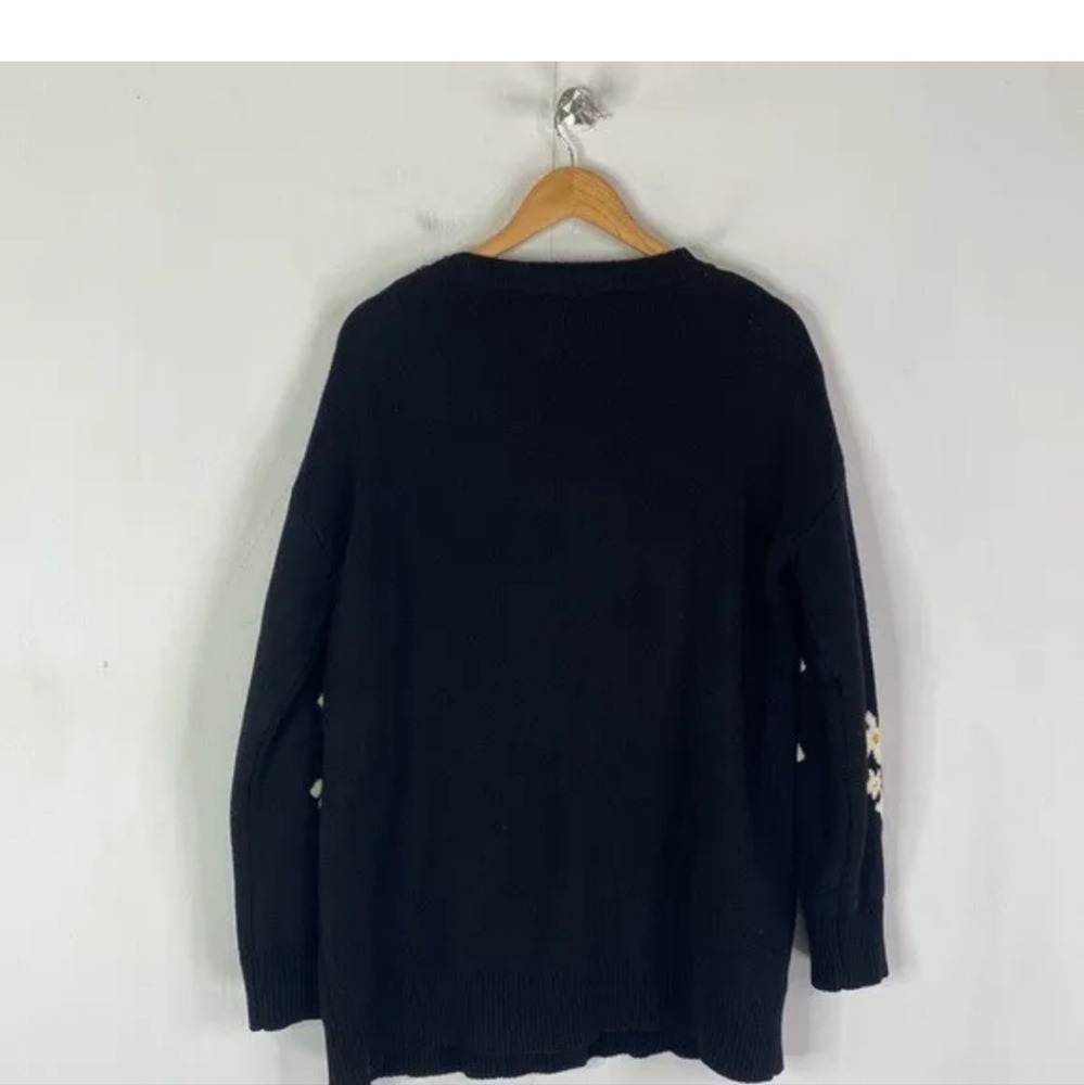 Ban.do Women's L/XL Oversize Floral Daisy Sweater Cardigan Cotton/Wool - Picture 7 of 10